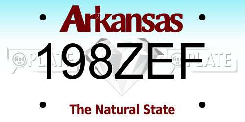 198ZEF Arkansas License Plate