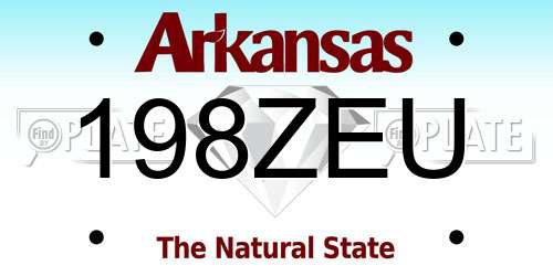198ZEU Arkansas License Plate