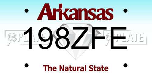 198ZFE Arkansas License Plate