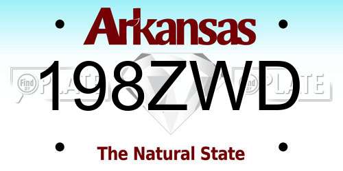 198ZWD Arkansas License Plate