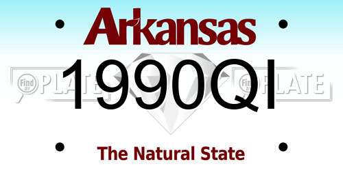1990QI Arkansas License Plate