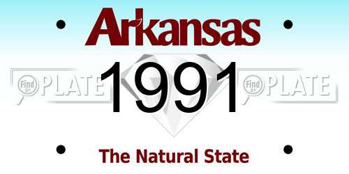 1991 Arkansas License Plate
