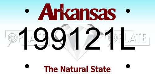 199121L Arkansas License Plate