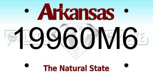 19960M6 Arkansas License Plate