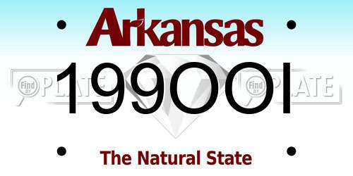 199OOI Arkansas License Plate