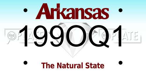 199OQ1 Arkansas License Plate