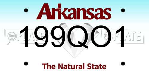199QO1 Arkansas License Plate