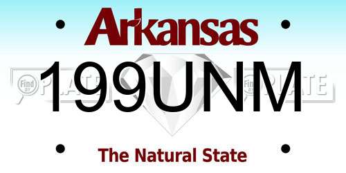199UNM Arkansas License Plate