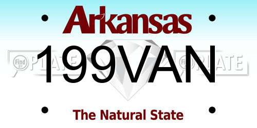 199VAN Arkansas License Plate