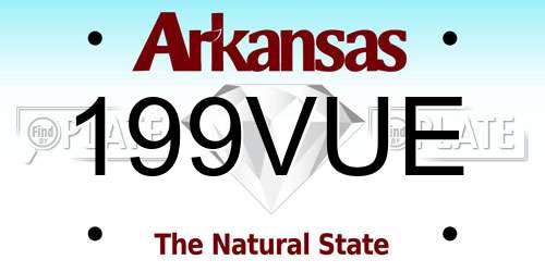 199VUE Arkansas License Plate