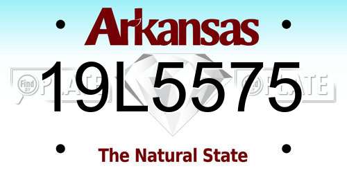 19L5575 Arkansas License Plate