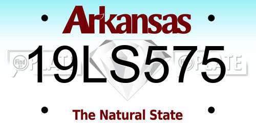 19LS575 Arkansas License Plate