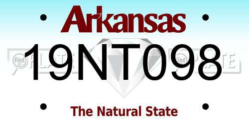 19NT098 Arkansas License Plate