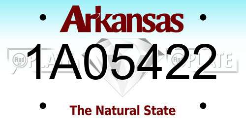 1A05422 Arkansas License Plate