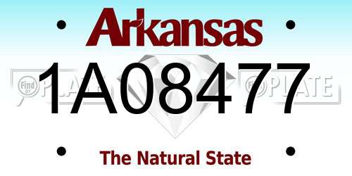 1A08477 Arkansas License Plate