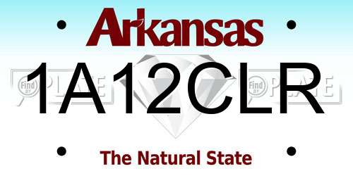 1A12CLR Arkansas License Plate