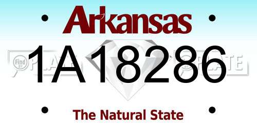 1A18286 Arkansas License Plate
