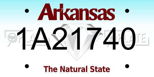 1A21740 Arkansas License Plate
