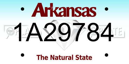 1A29784 Arkansas License Plate
