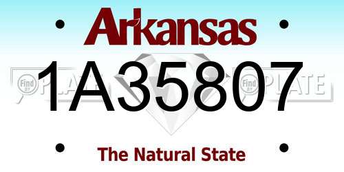1A35807 Arkansas License Plate