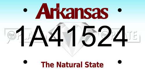 1A41524 Arkansas License Plate