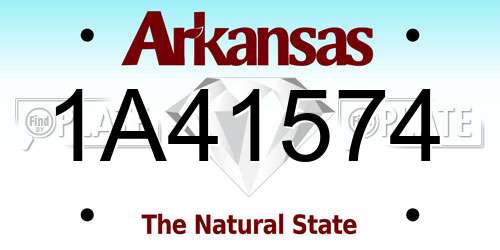 1A41574 Arkansas License Plate