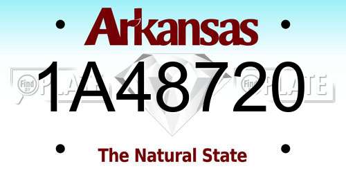 1A48720 Arkansas License Plate