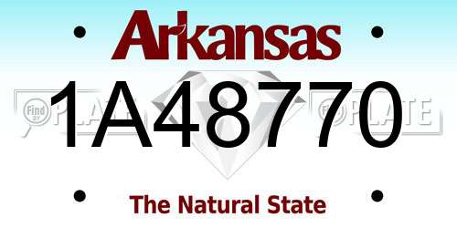 1A48770 Arkansas License Plate