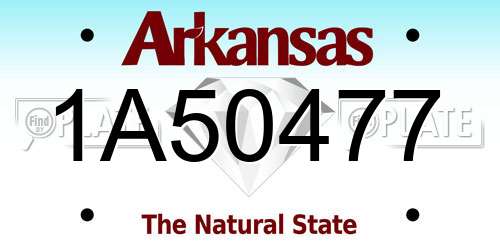 1A50477 Arkansas License Plate
