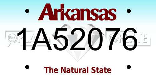1A52076 Arkansas License Plate