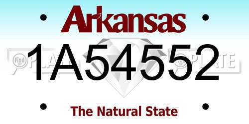 1A54552 Arkansas License Plate