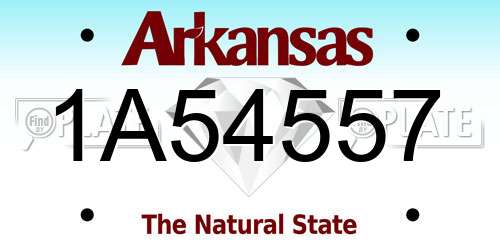 1A54557 Arkansas License Plate