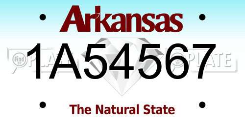 1A54567 Arkansas License Plate
