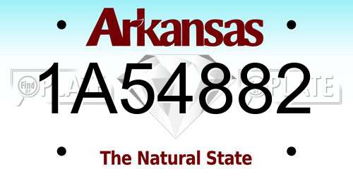 1A54882 Arkansas License Plate