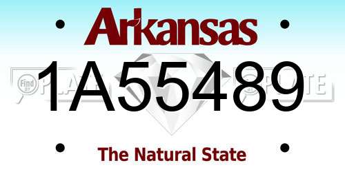 1A55489 Arkansas License Plate