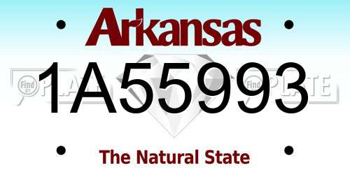 1A55993 Arkansas License Plate
