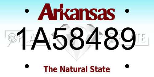1A58489 Arkansas License Plate
