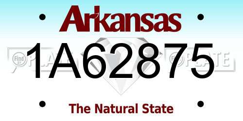 1A62875 Arkansas License Plate