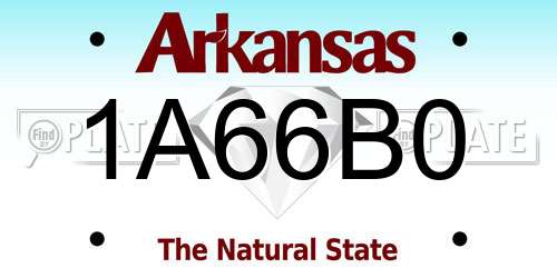 1A66B0 Arkansas License Plate
