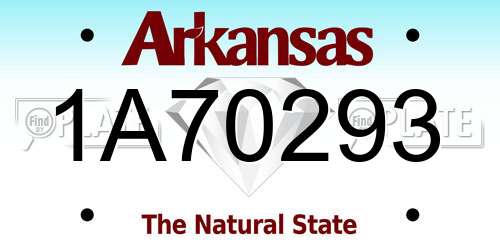 1A70293 Arkansas License Plate