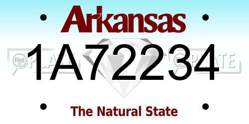 1A72234 Arkansas License Plate