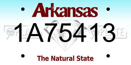 1A75413 Arkansas License Plate