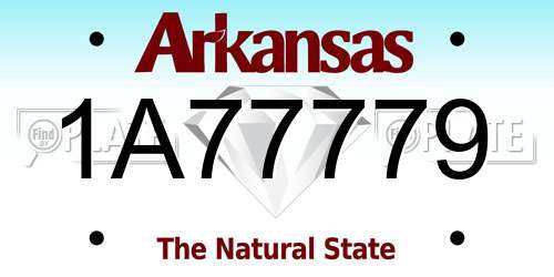 1A77779 Arkansas License Plate