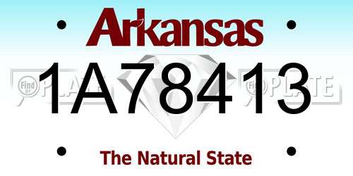 1A78413 Arkansas License Plate