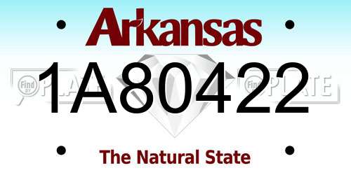 1A80422 Arkansas License Plate