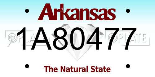 1A80477 Arkansas License Plate