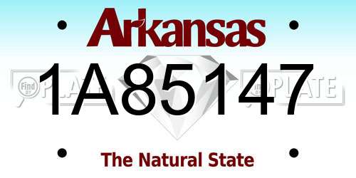 1A85147 Arkansas License Plate