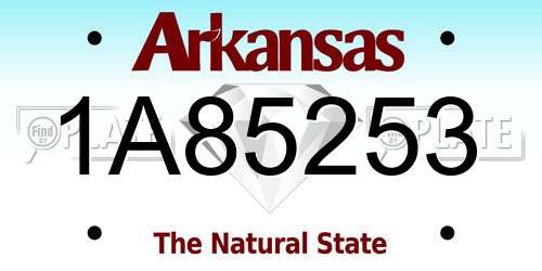 1A85253 Arkansas License Plate