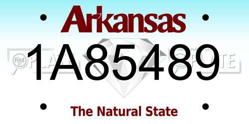 1A85489 Arkansas License Plate