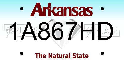 1A867HD Arkansas License Plate